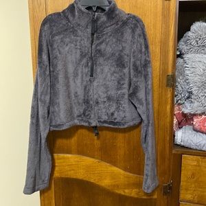 Urban Outfitters dark gray cropped fleece